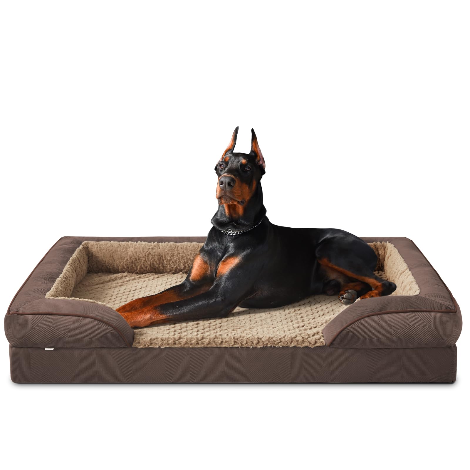 INVENHO Orthopedic Dog Bed for Extra Large Dogs, XXL Egg-Crate Foam Dog Couch with Washable Removable Cover, Waterproof Lining a