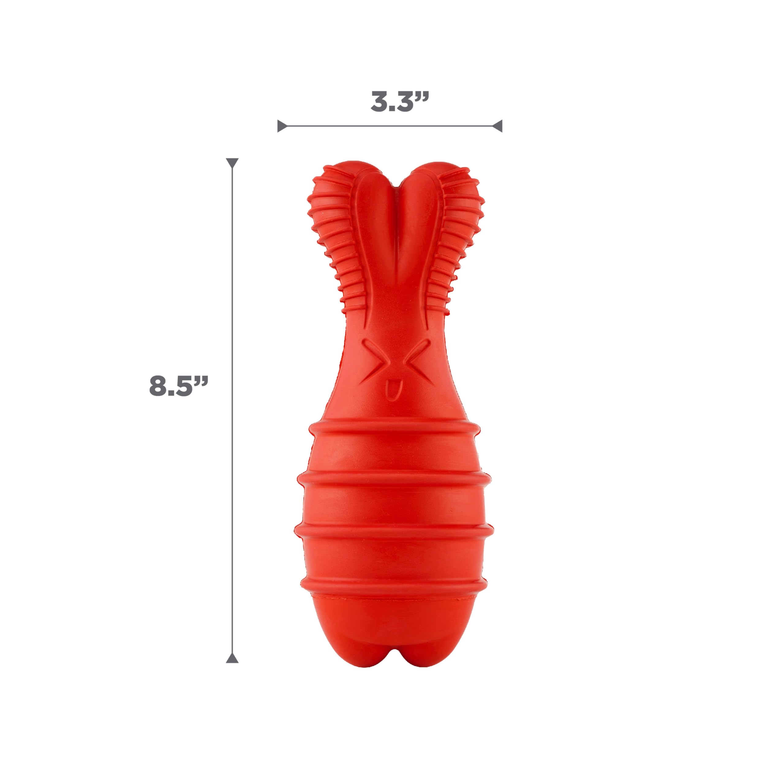 Outward Hound Grunt Fetch Stick Dog Toy, Bunny, Red