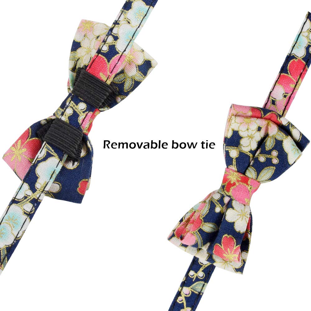 Bowtie Cat Collars Breakaway With Bell, Adjustable Cute Kitty Collars Safety Buckle Kitten Collar For Cat Puppy 7.5-11In (20)