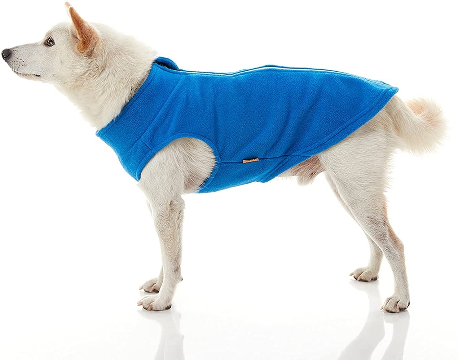 Gooby Zip Up Fleece Dog Sweater - Blue, 2X-Large - Warm Pullover Fleece Step-In Dog Jacket Without Ring Leash - Winter Small Dog