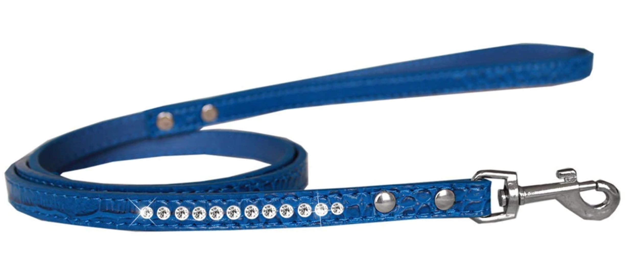 Mirage Pet Product Clear Jewel Croc Leash Silver 1/2'' wide x 6' long