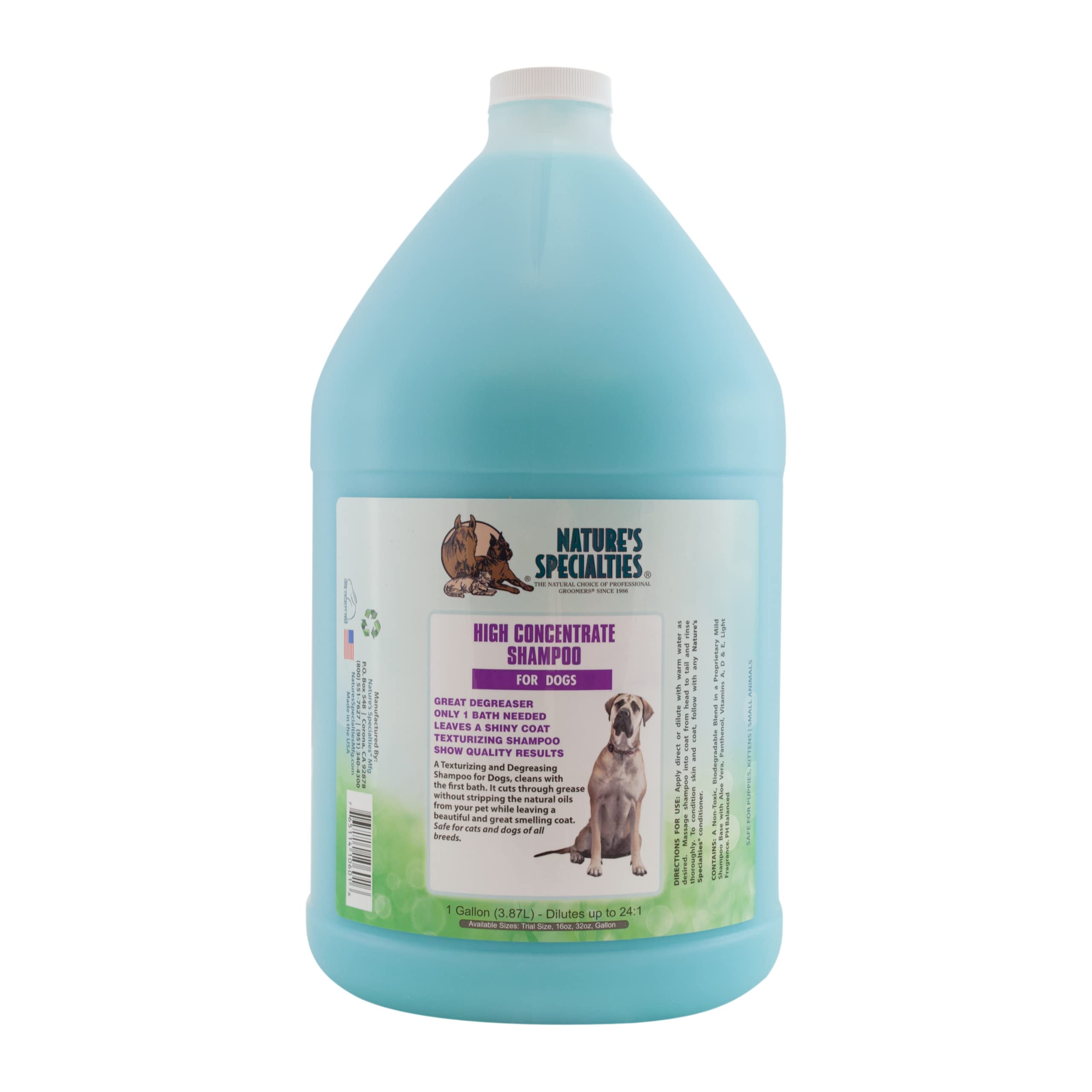 Natures Specialties High Concentrate Ultra Concentrated Dog Shampoo for Pets, Makes up to 16 Gallons, Natural Choice of Profess