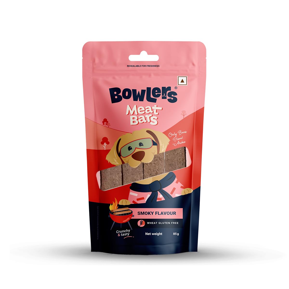 Bowlers Dog Treats Smoked Flavour Meat Sticks| 70G | Good For Dental Hygiene | High On Protien|Low In Fat | Grain Free | Handmad