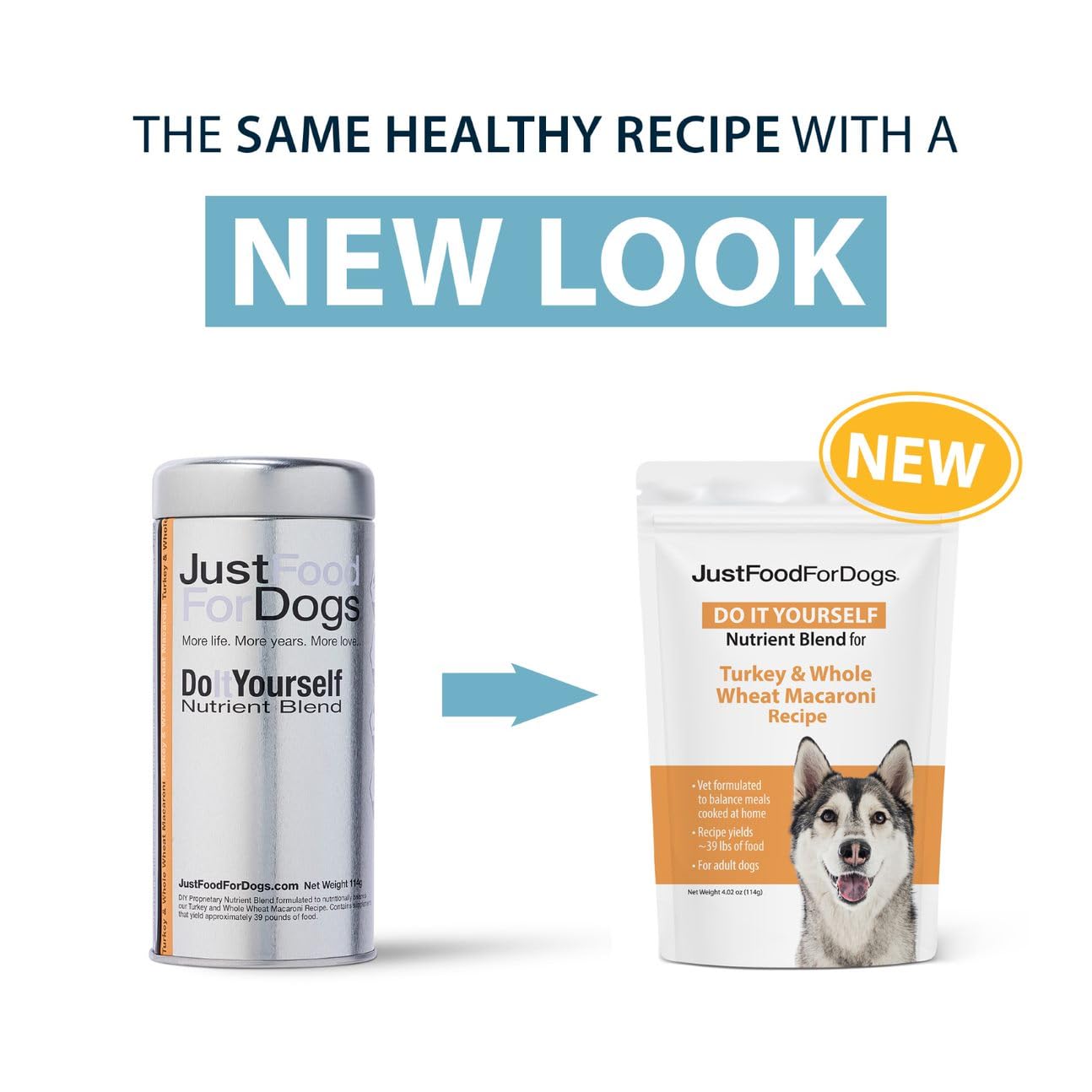JustFoodForDogs DIY Turkey & Whole Wheat Macaroni Recipe, 4.02 oz, Nutrient Blend for Homemade Dog Food, Model 961026020