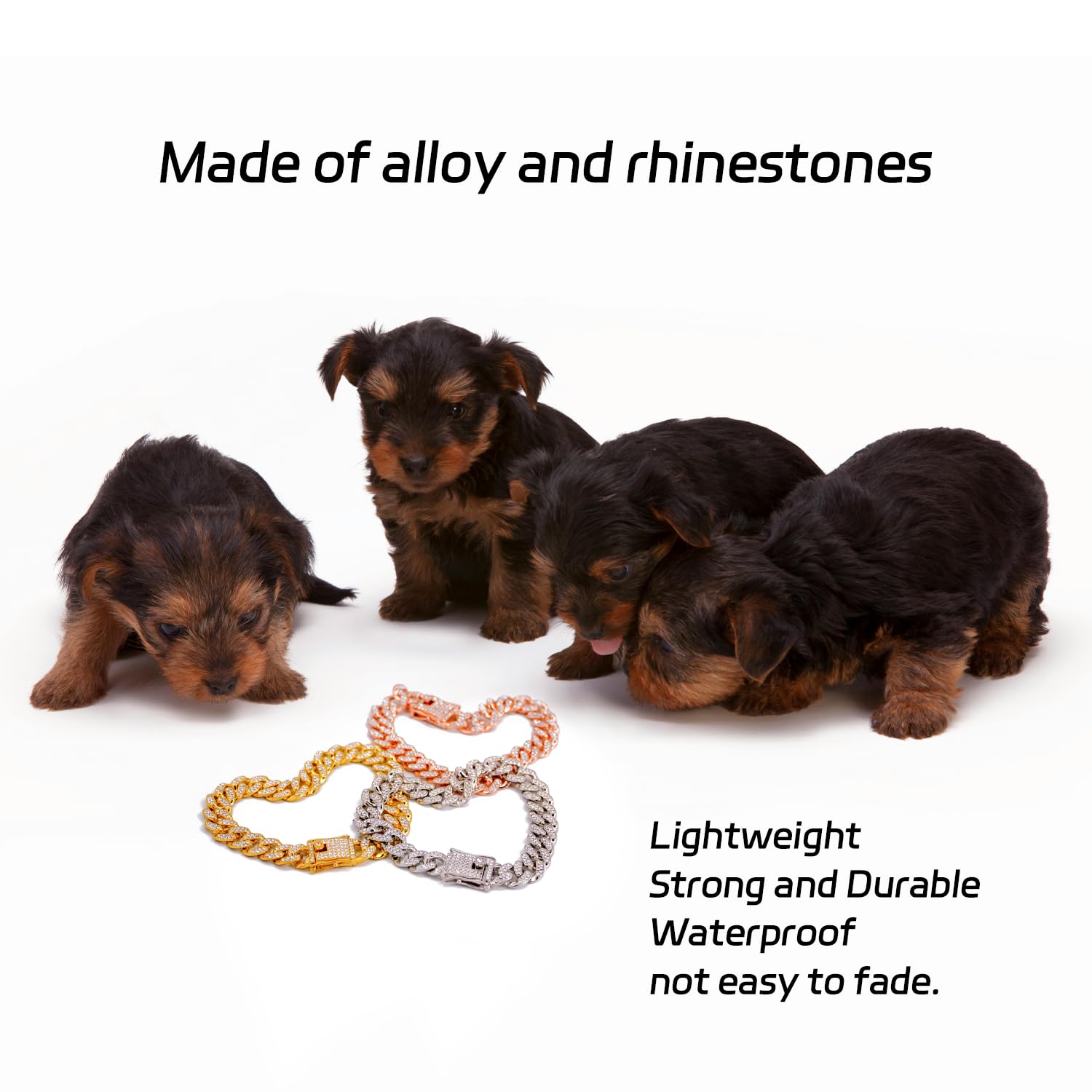 Dog Chain Diamond Collar Silver Walking Metal Chain 12 Mm Wide Necklace With Secure Buckle Pet Cuban Style Collar Jewelry Access