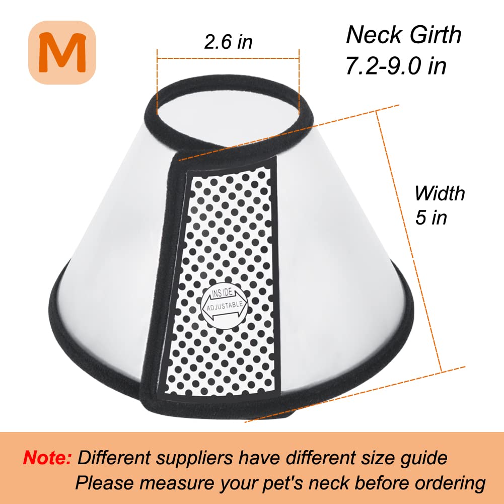 Vivifying Cat Cone, Adjustable Recovery Pet Cone, 8.1 Inches Lightweight Plastic Elizabethan Collar for Cats, Mini Dogs and Rabb