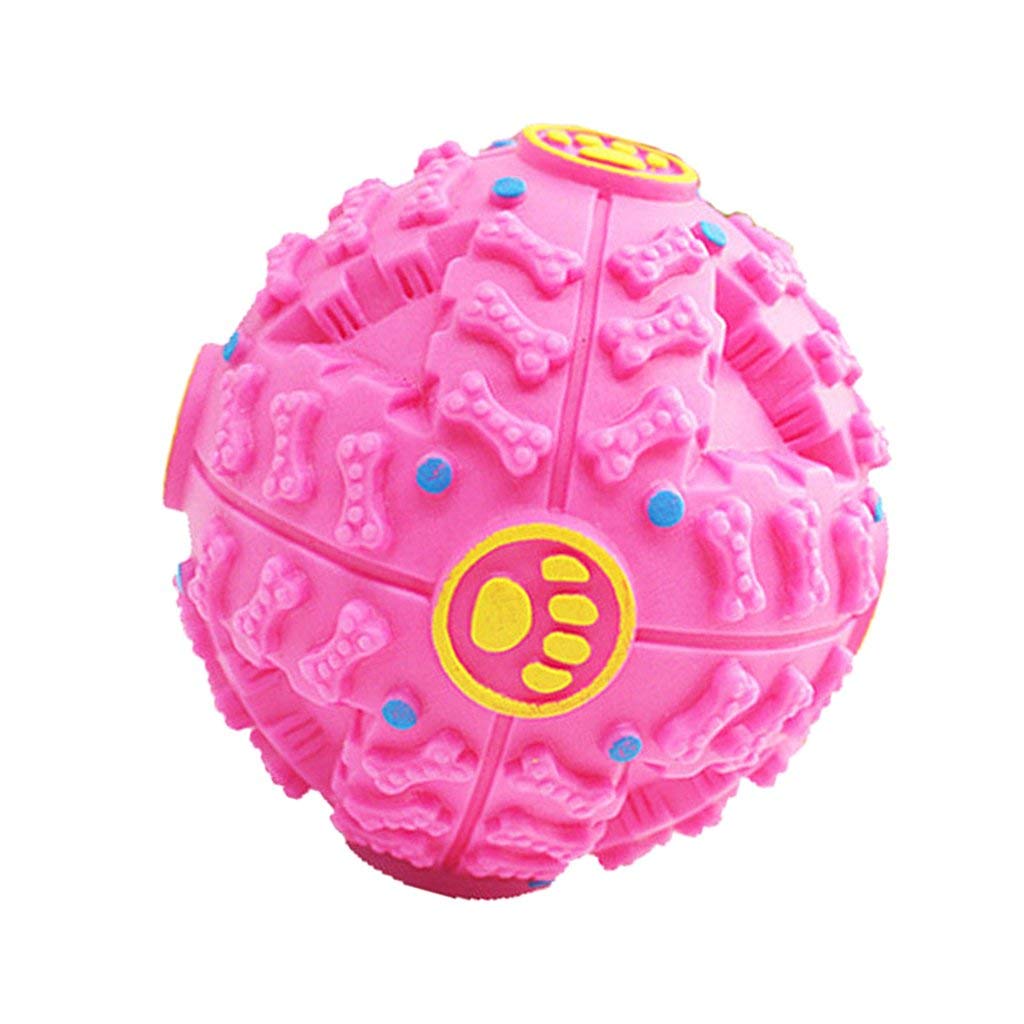RvPaws Pet Dog Interactive Squeaky Ball Feeding Food Ball Toy Puzzle Toy Red  S