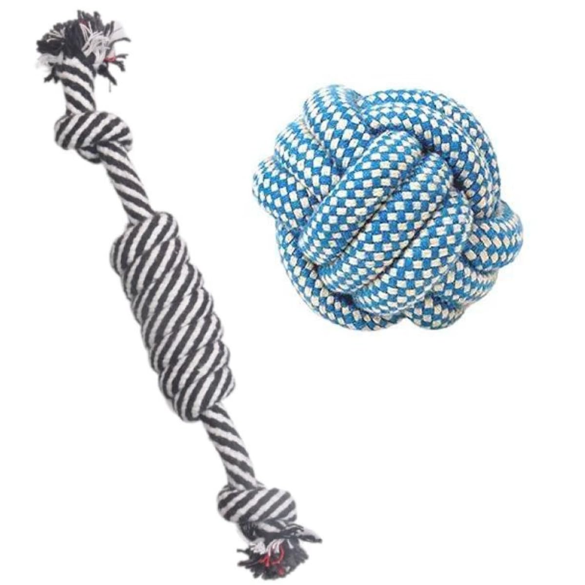 Psk Pet Mart 2 In1 Dogs Attractive Cotton Poly Chew, Fetching And Teething Rope Chew Toy Suitable For Adult, Small, Puppy & Medi