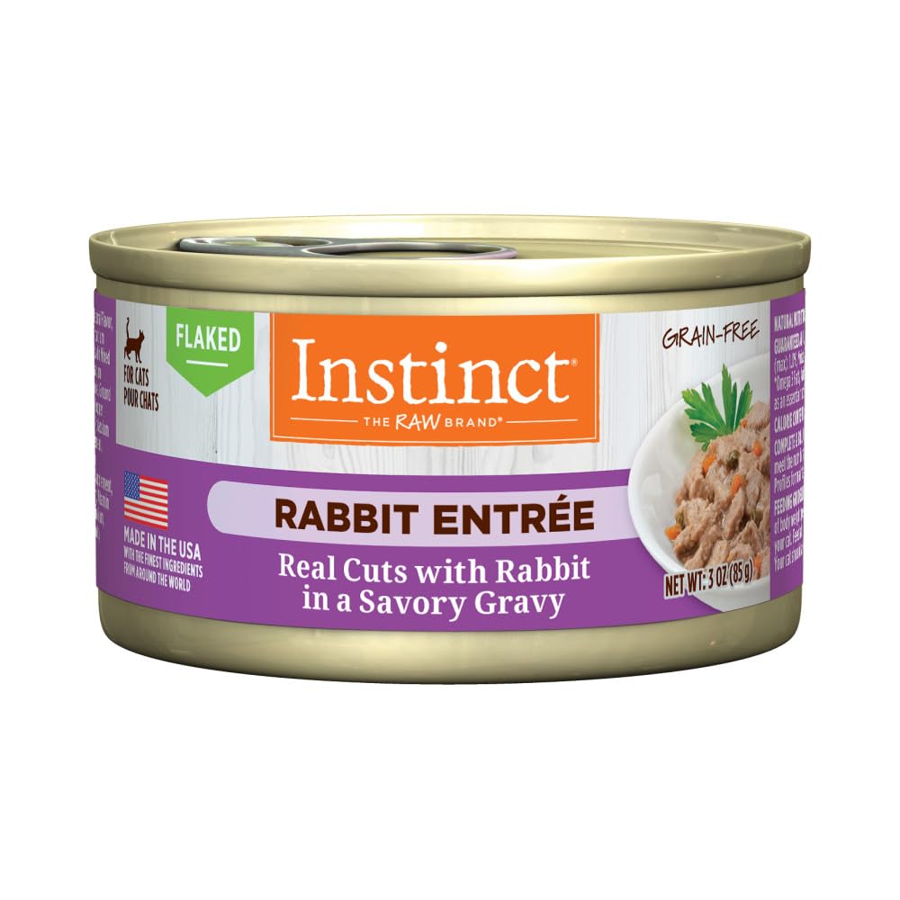 Instinct Flaked Rabbit Entr  e Wet Cat Food 3 oz. Can