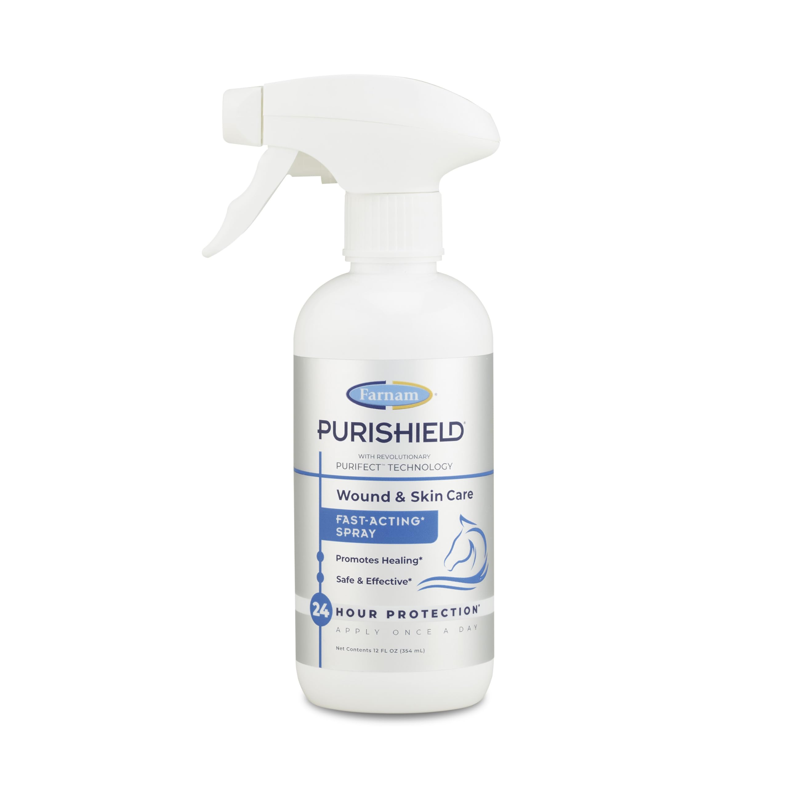 Farnam Purishield Horse Wound Care Fast-Acting Spray for Horses, Dogs, Cats & Livestock, 24-Hour Protection*, Cleans, Treats and
