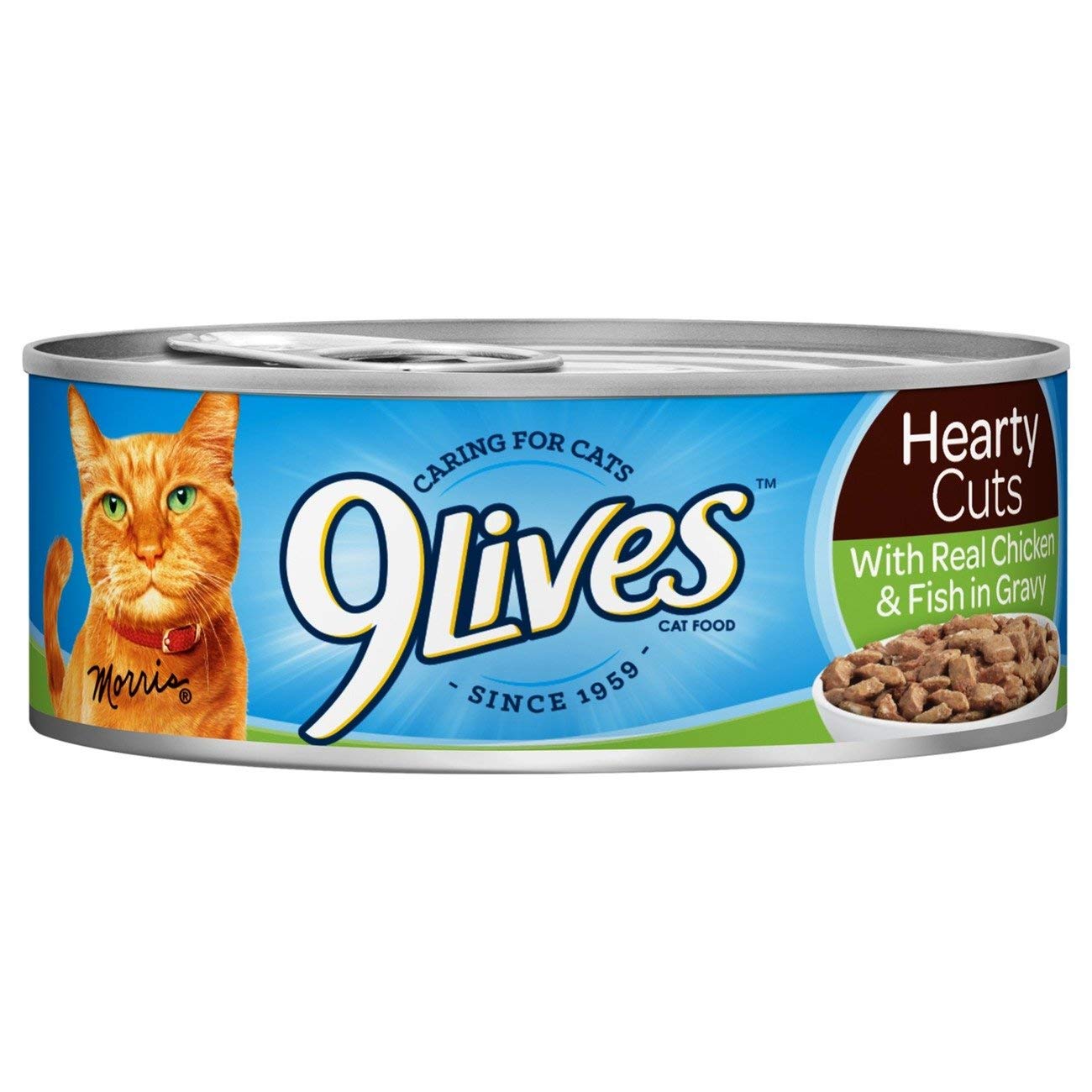 9Lives Hearty Cuts With Real Chicken & Fish In Gravy Wet Cat Food, 5.5-Ounce (Pack of 24)