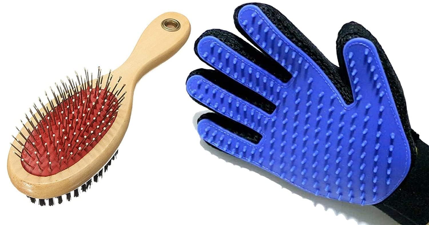 Penta Paws Comb Pack 2 In 1 Pet Grooming Accessories, Massaging And Deshedding For Dogs & Cats And Cat Toy Mice, Cat And Kitten 