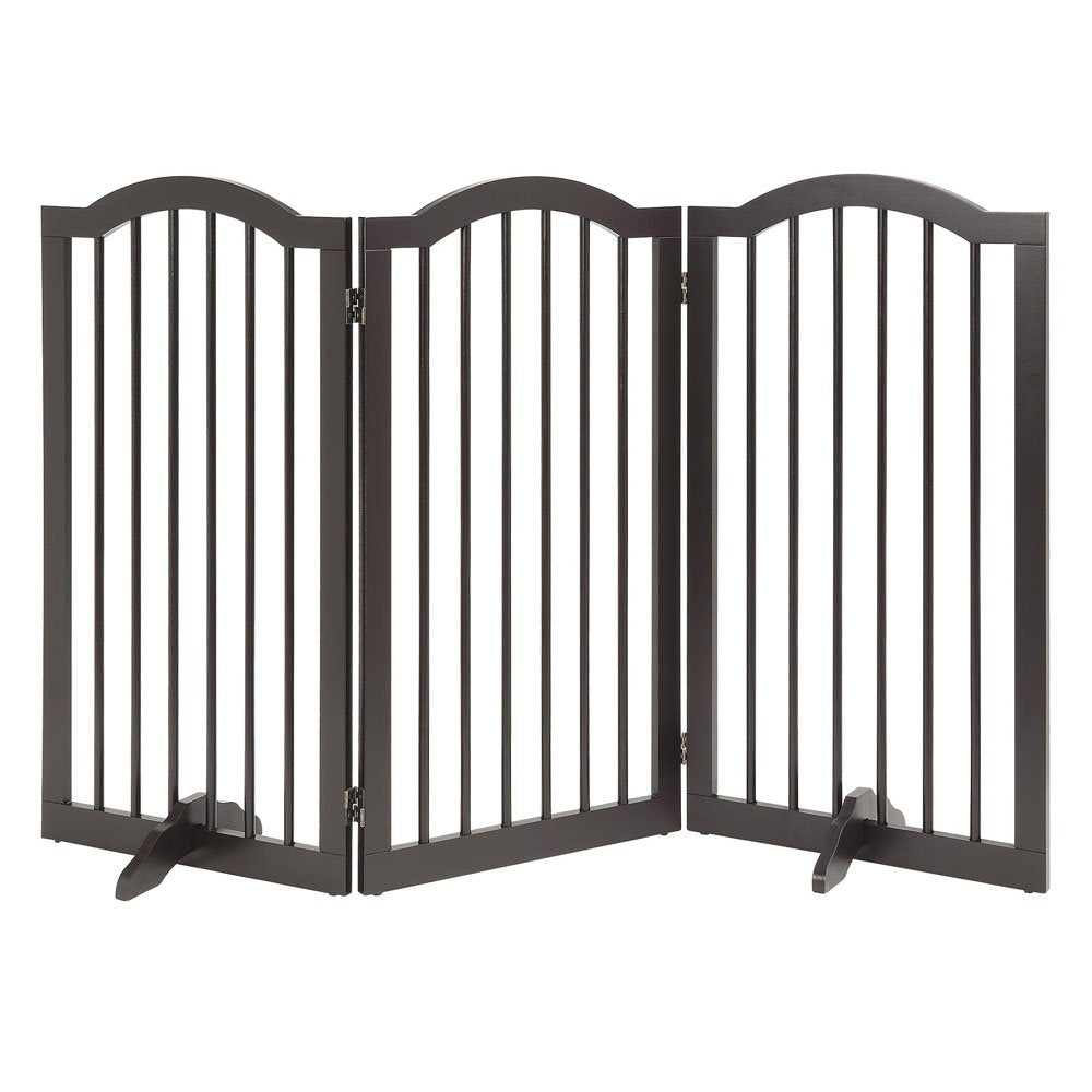 Unipaws Support Feet For Wooden Pet Gate, Freestanding Dog Gate, Set Of 2, Design For 0.71 Inches Thickness Panel, Espresso