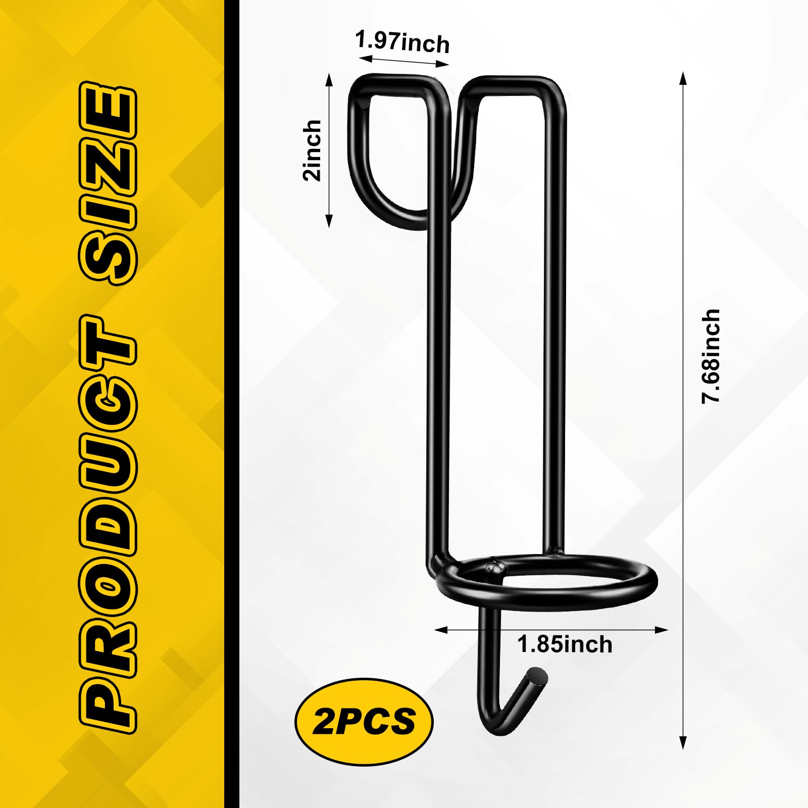 Hicarer Horse Water Bucket Hooks - 2 Pack Removable Hangers for Stall Walls, Over the Fence, Black