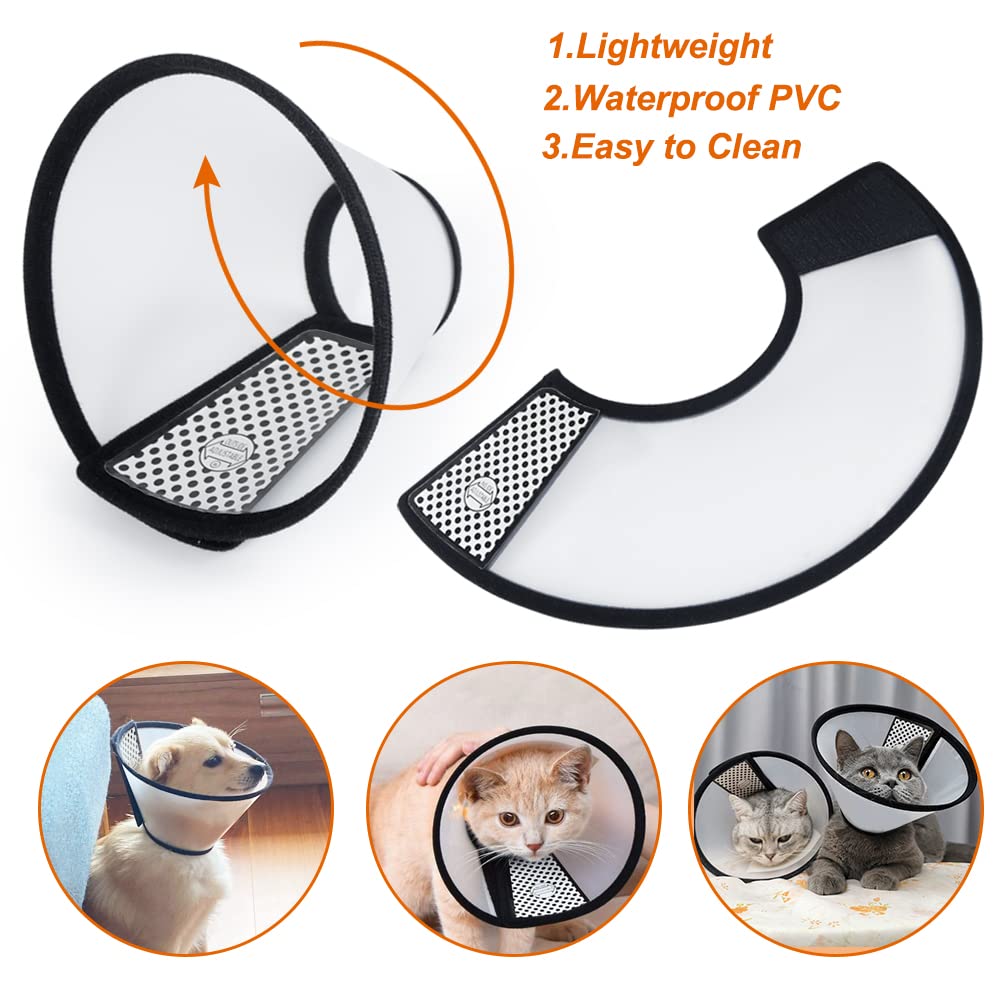 Vivifying Cat Cone, Adjustable Recovery Pet Cone, 8.1 Inches Lightweight Plastic Elizabethan Collar for Cats, Mini Dogs and Rabb