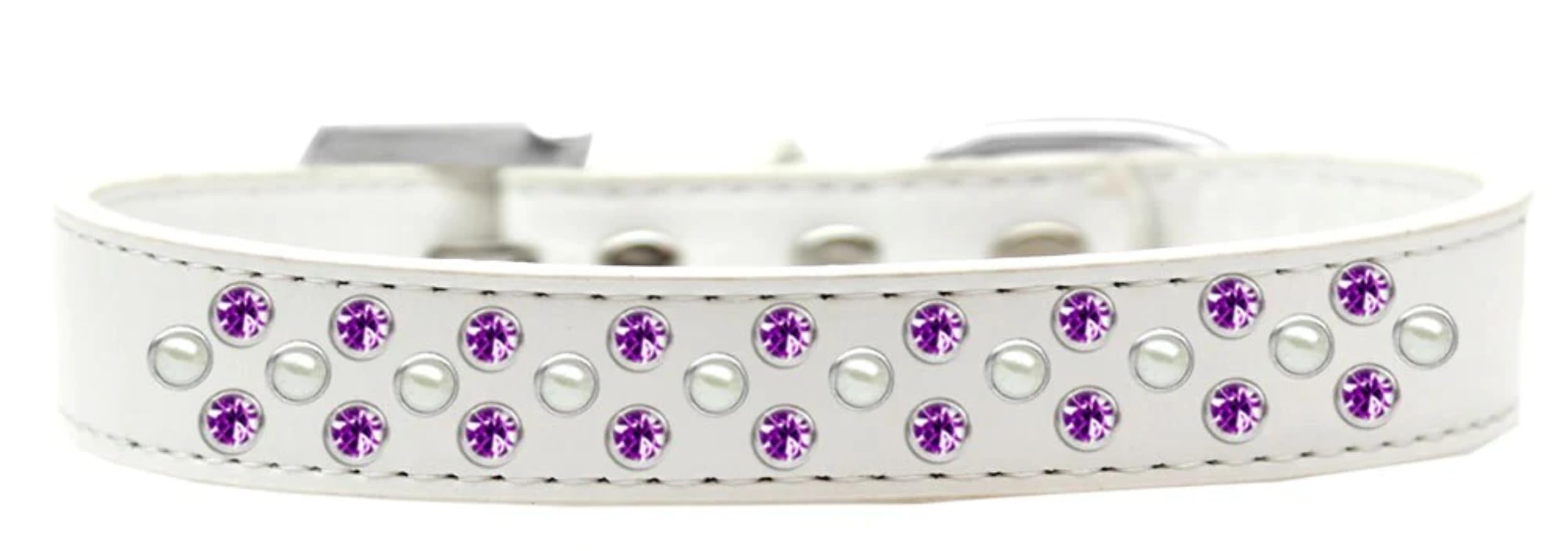 Dog, Puppy & Pet Fashion Collar, Pearl and Purple Crystal Rimsets Sprinkles Light Pink 14