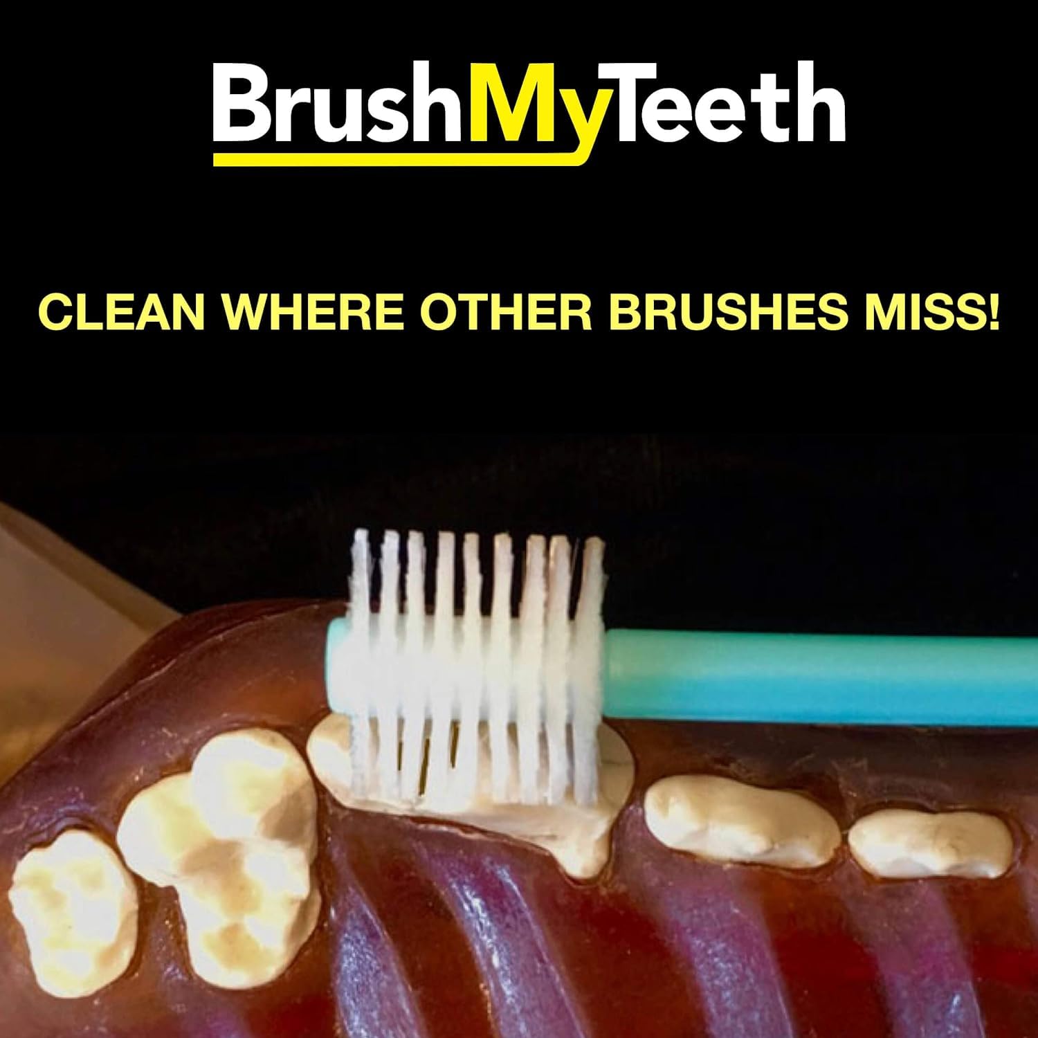 Brush My Teeth Big Dog Toothbrush, Rounded Brush Head with Soft Flexible Bristles for Safe and Gentle Brushing for Dogs, Any Lar
