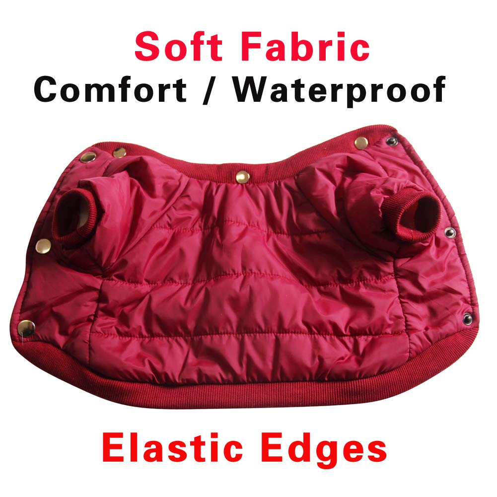 Joydaog Fleece Lined Dog Coat With Detachable Hood And Detachable Hind Legs,Warm Puppy Jacket In Winter(Red Xs)
