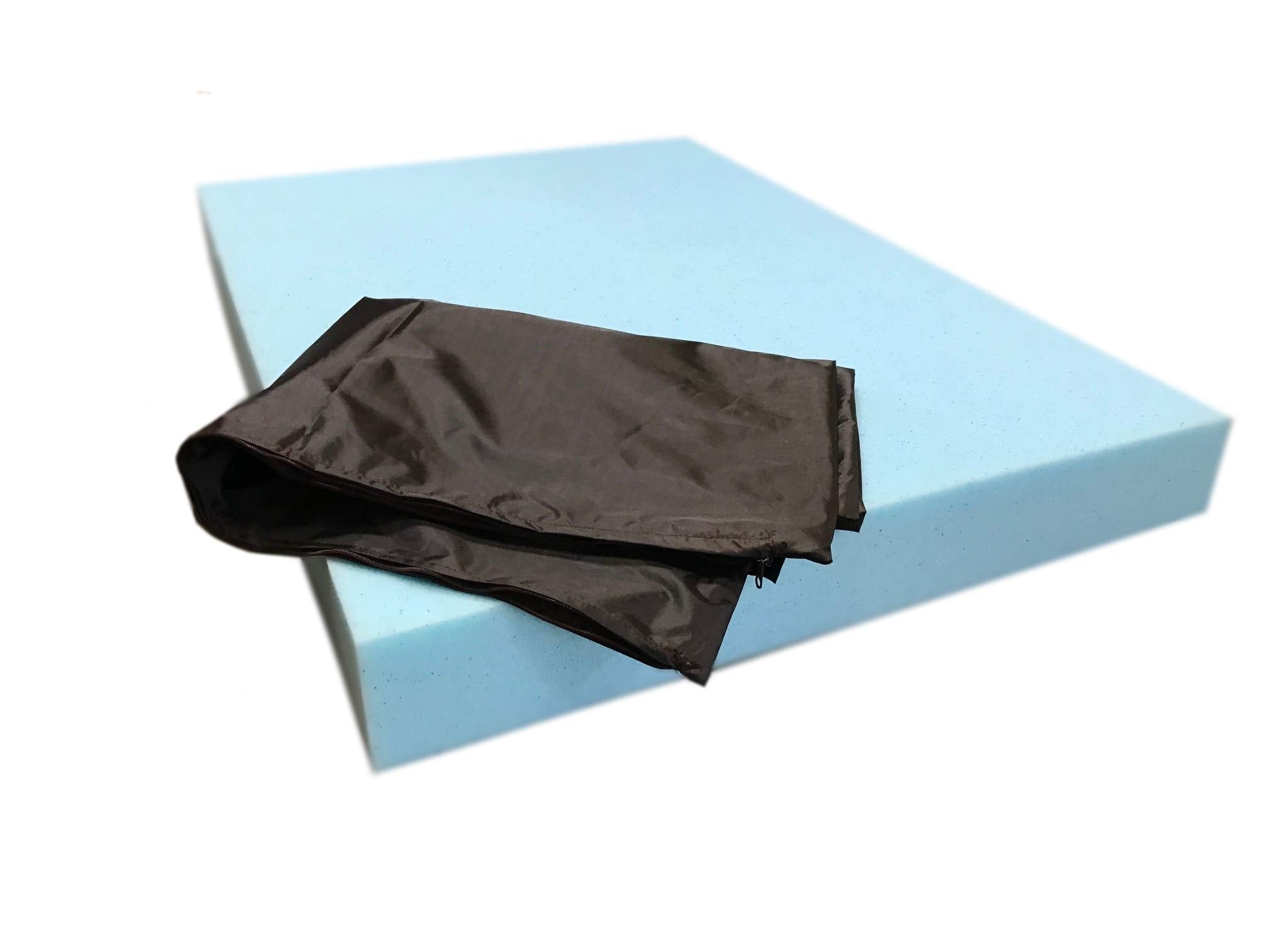 High Density Solid Blue Cooling Gel Infused Memory Foam Pad Dog Pet Bed + Internal Waterproof Cover (55X37X4 Inches (2Pack))
