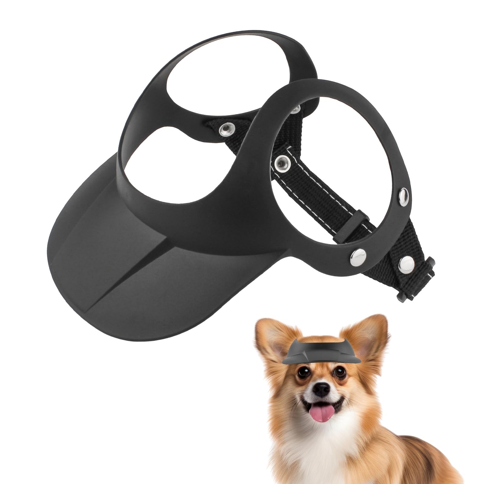 Billionchains Dog Hat For Small Breed Summer Cap With Ear Hole For Beach, Walking, Riding-Black