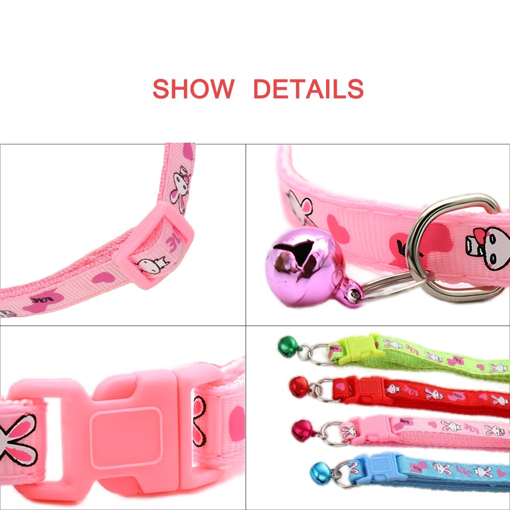 Xs Dog Collar With Bell, Cute Nylon Identification Puppy Collar Boy Fluorescent Green Cat Collar With Bells Adjustable Buckle Fo