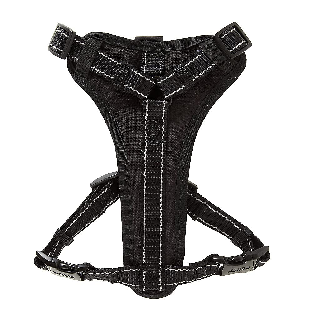 Kong Max Ultra Durable Neoprene Padded Chest Plate Dog Harness Offered By The Barker Company (Black, Medium)