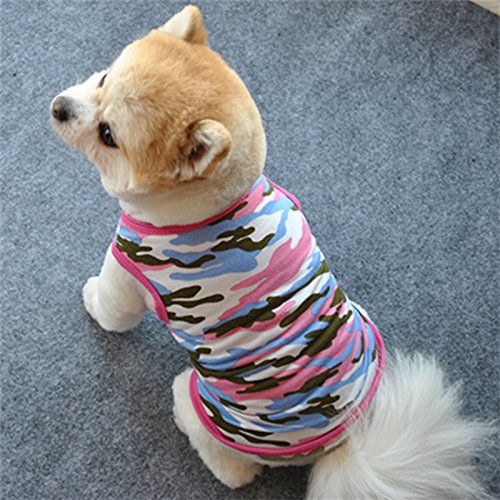 Dog Shirts Pet Shirts Dog T-Shirt Puppy Dog T Shirt Dog Vest Puppy Vest Pet Clothing Puppies Clothes For Small Dogs Doggie Tee Summer Apparel Female Dog Shirt Beach Wear¡ (X-Small, Pink Camo)