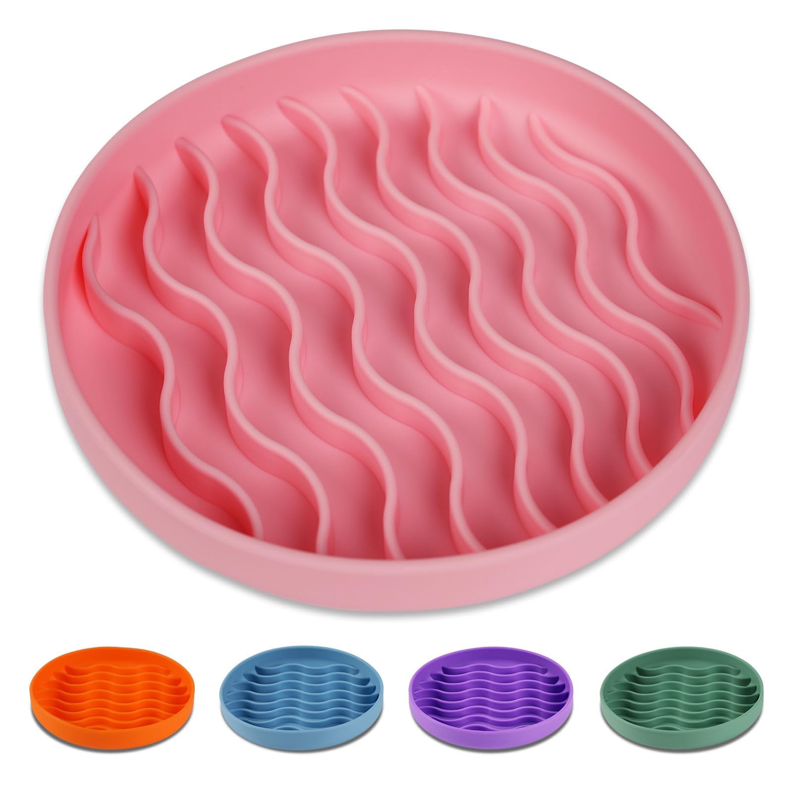 Pjdh Slow Feeder Dog Bowls, Durable Anti Gulping Dog Slow Feeder Bowl, NonToxic Slow Feeding Dog Bowl, Silicone Slow Feeder Dog