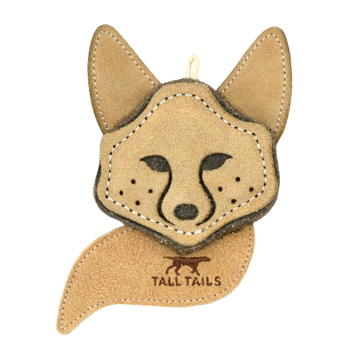 Tall Tails Dog Natural Leather Scrappy Fetch Toy for Dogs, Fox