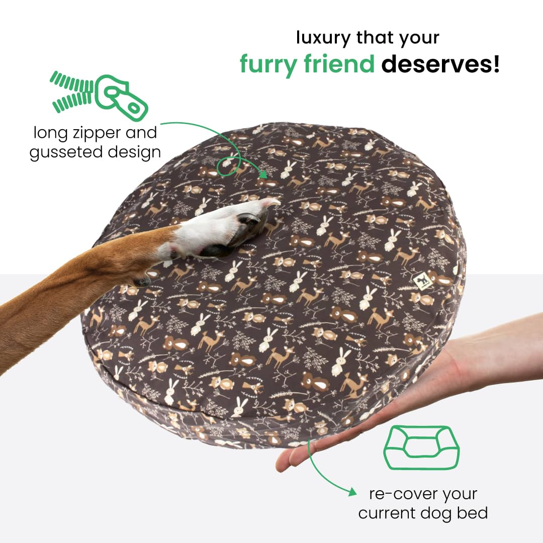 Molly Mutt Medium to Large Dog Bed Cover - Gorgeous Beasts Print - Measures 36    x 5 - 100% Cotton - Durable - Breathable - Sus
