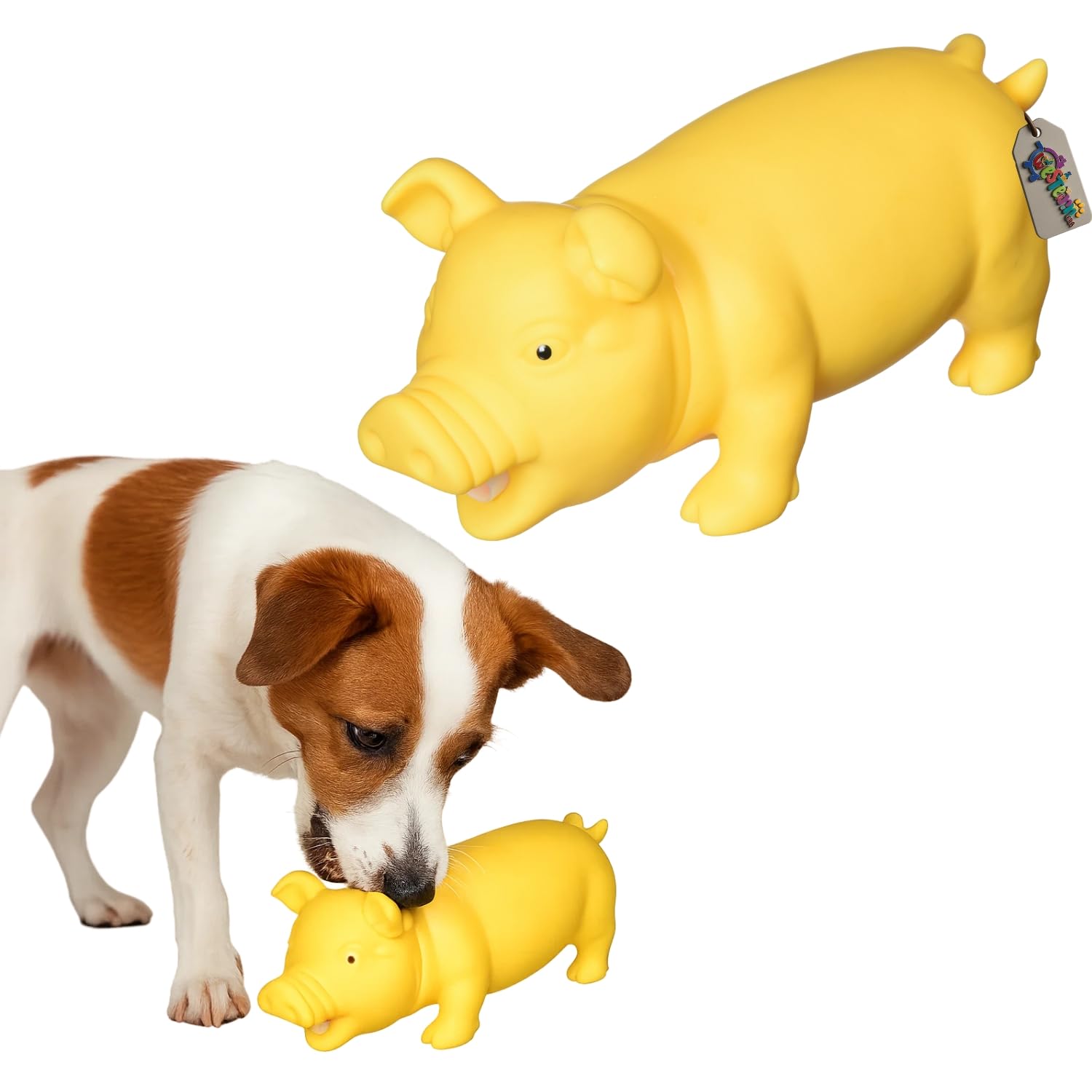 Western Era Pig Squeaky Dog Toy | Durable Pink Pig Latex Toy for Dogs | Soft & Chewable Animal Sound | Great for Interactive Pla