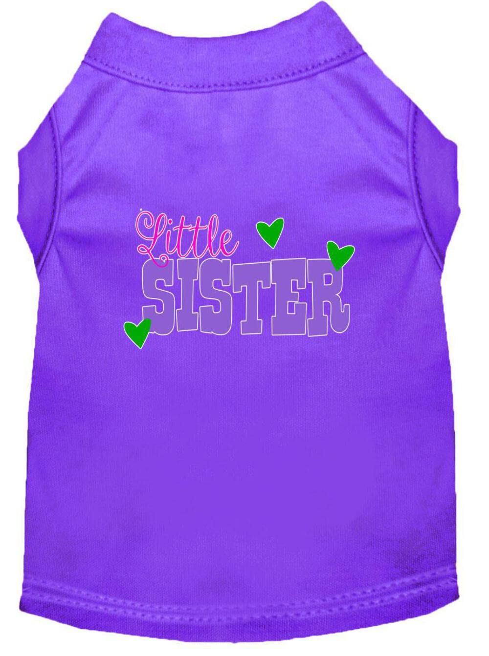 Pet Dog & Cat Shirt Screen Printed, "Little Sister" Purple 3XL (25-35 lbs.)