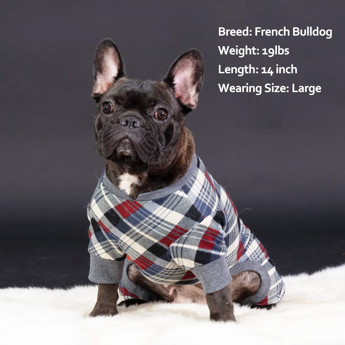 Kyeese Dogs Pajama For Medium Dogs Plaid Soft Material Lightweight Dog Pajamas Onesie