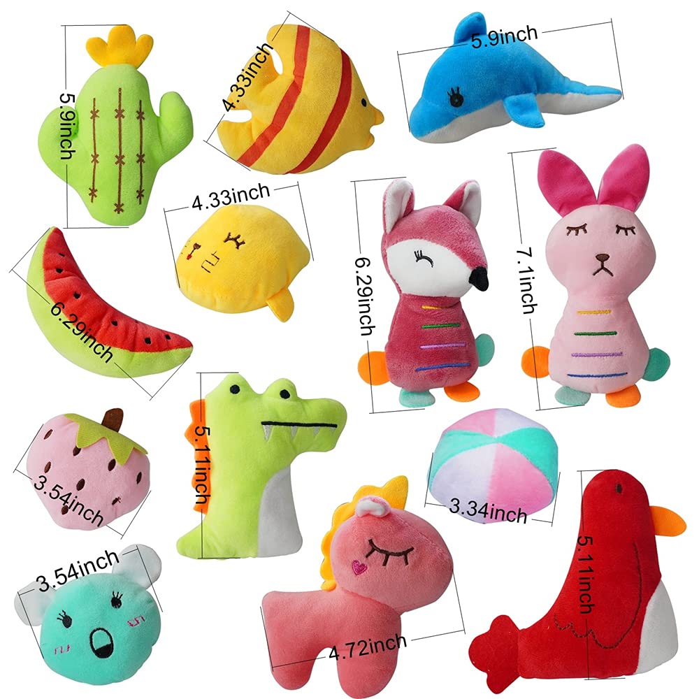 Yunkingdom 27 Pack Puppy Squeaky Toy,Different Designs Squeakers Pet Toys,Cute Bulk Plush Dog Toys,Small Dog