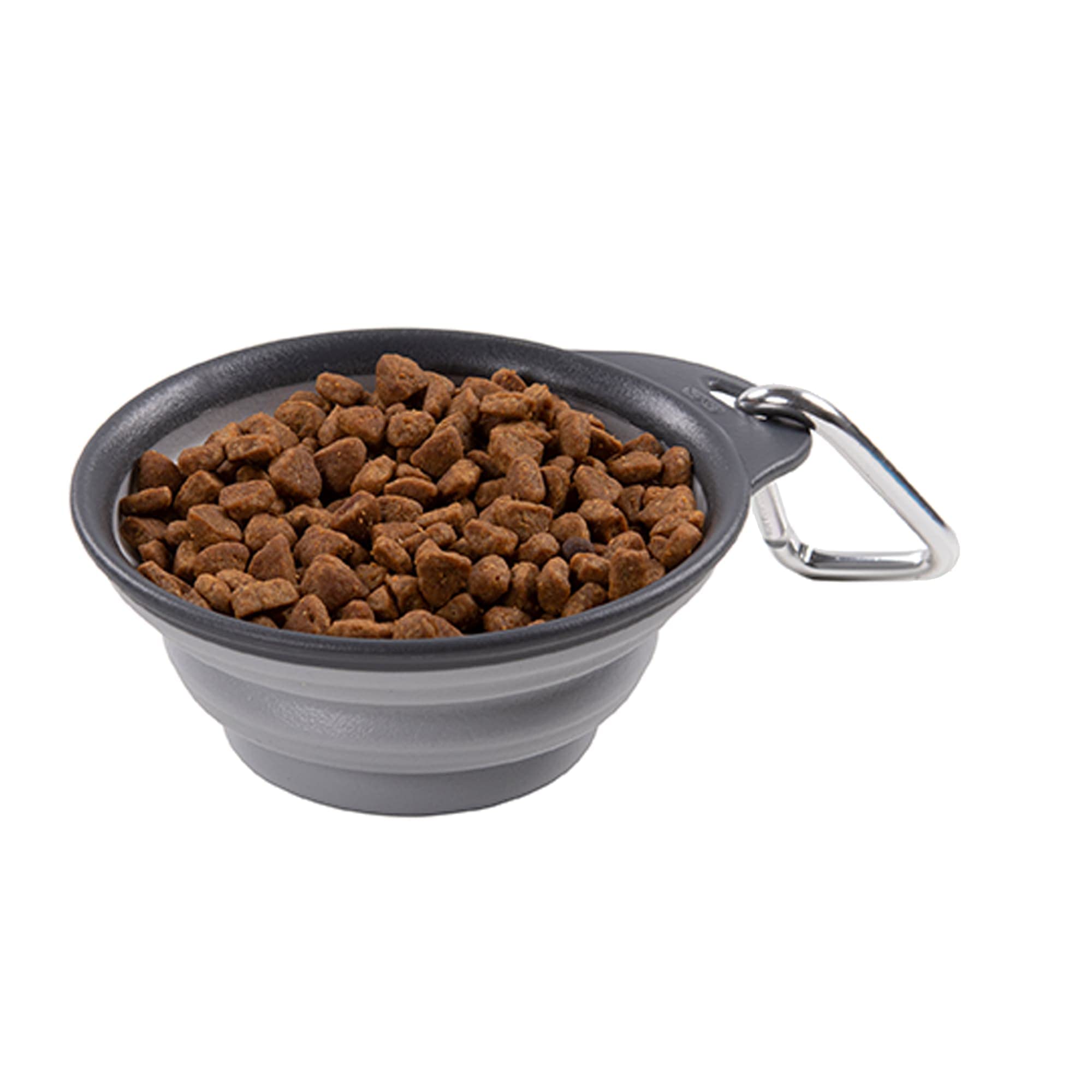 Dexas Pets Collapsible Travel Cup, Small/1 Cup Capacity, Light Gray