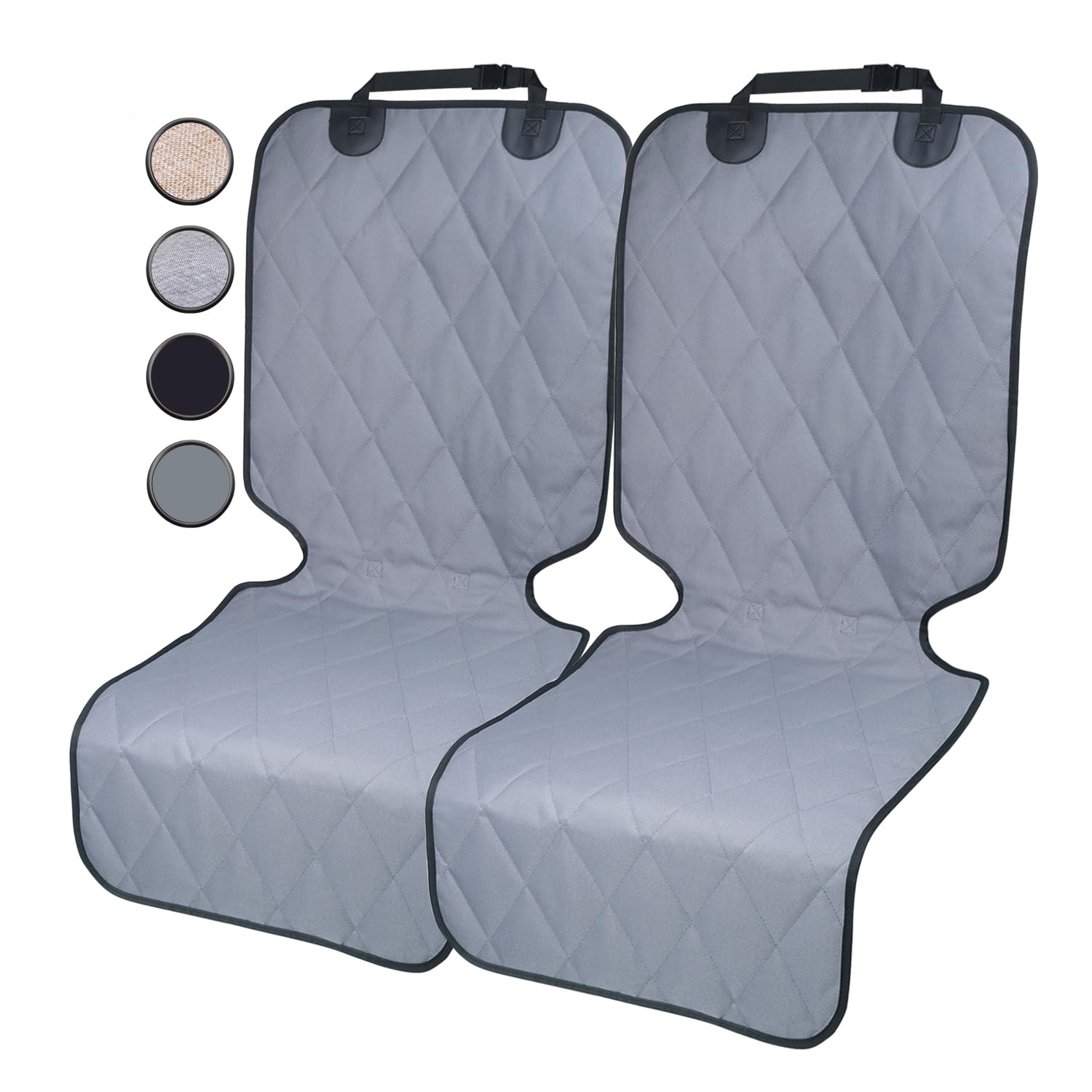 Vivaglory Front Dog Seat Covers, 2Pack No-Skirt Design Protectors For Bucket Seats, Quilted 600D Oxford With Anti-Slip Back For 