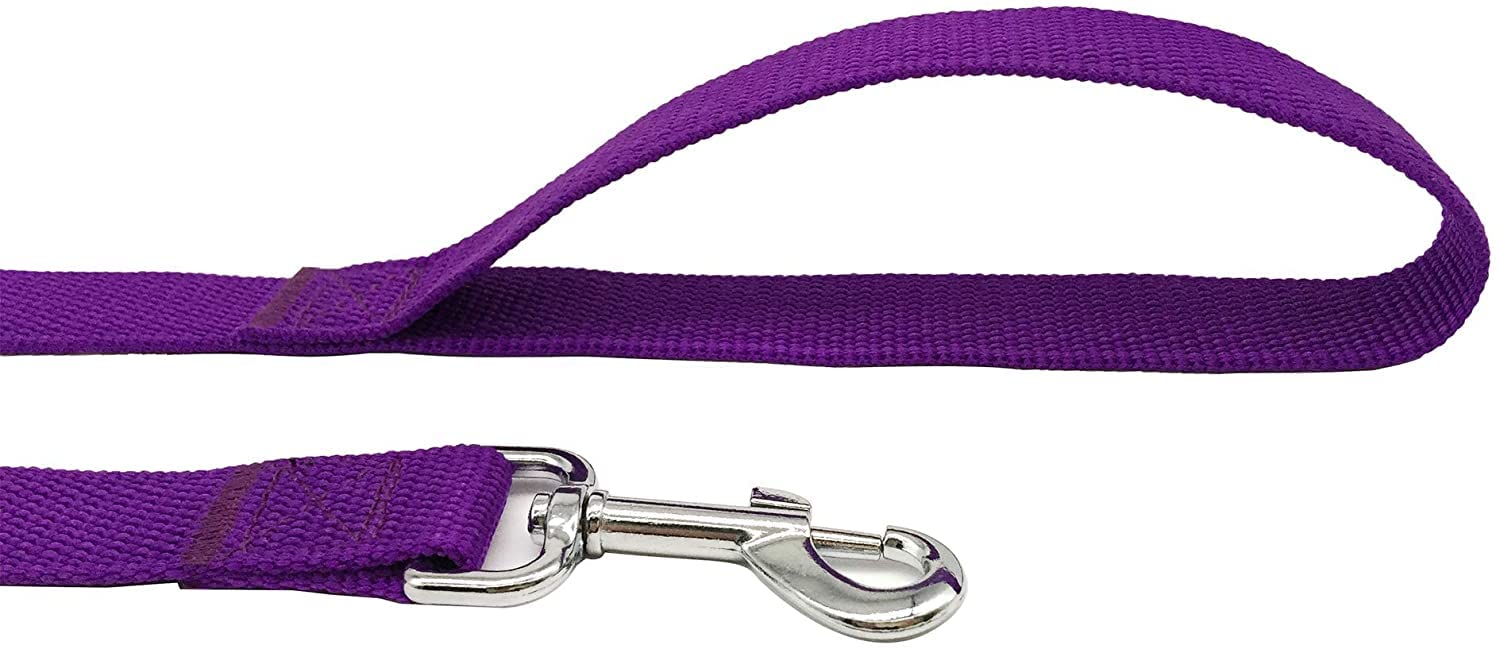 Taian 4Ft/5Ft/6Ft Strong Dog Leash, Nylon Dog Leashes For Small Medium Large Dogs (Purple, 1 In X 15 Ft)