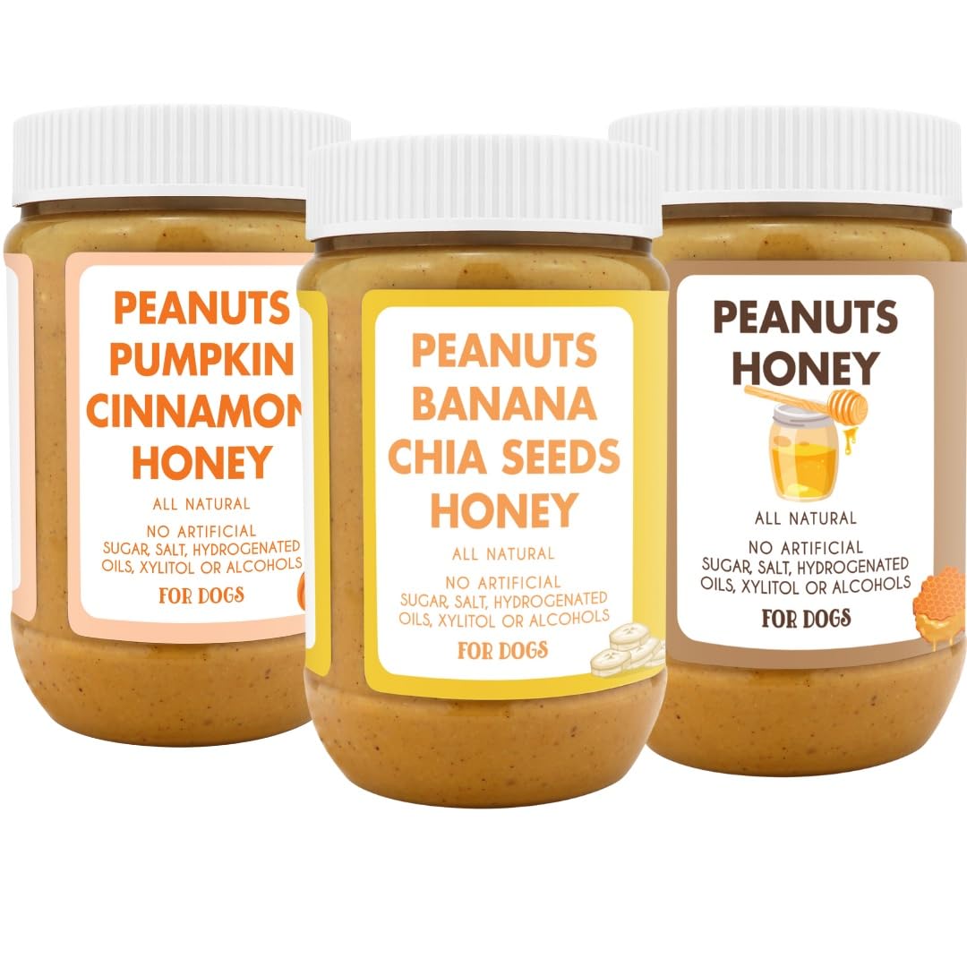 Pumpkin Pup + Ruff Ruff Raw + Barkin Banana Buddy BUDDER, 100% Natural Dog Peanut Butter, Healthy Dog Treats - Made in USA (Set