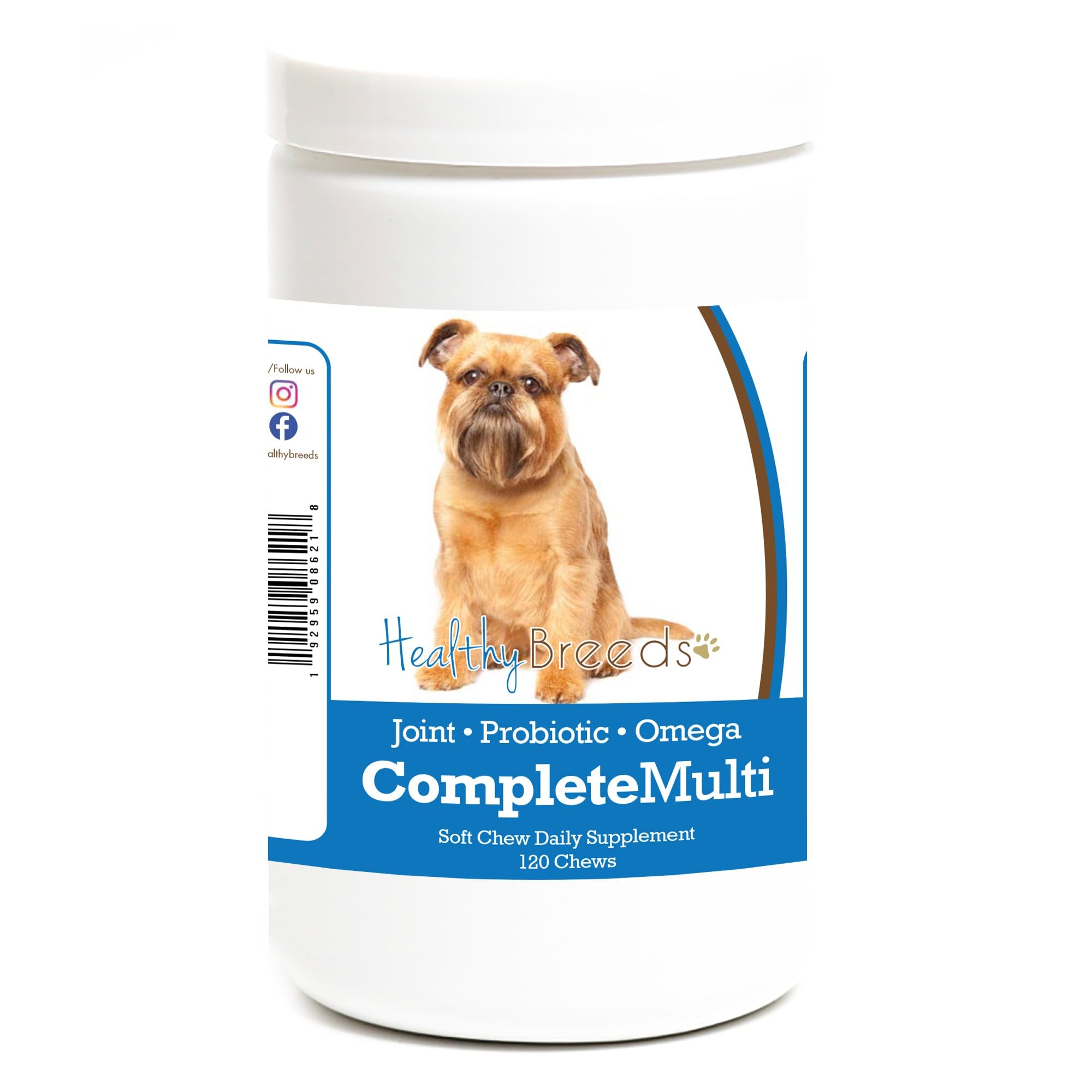 Healthy Breeds Brussels Griffon All in One Multivitamin Soft Chew 120 Count
