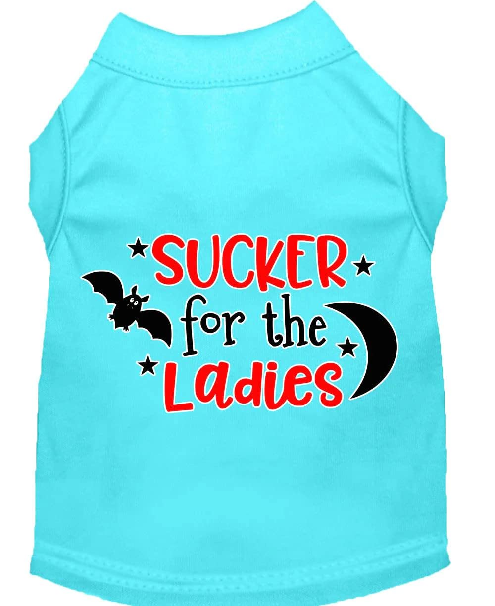 Pet Dog & Cat Shirt Screen Printed, "Sucker For The Ladies" Bright Pink SM (3-6 lbs.)