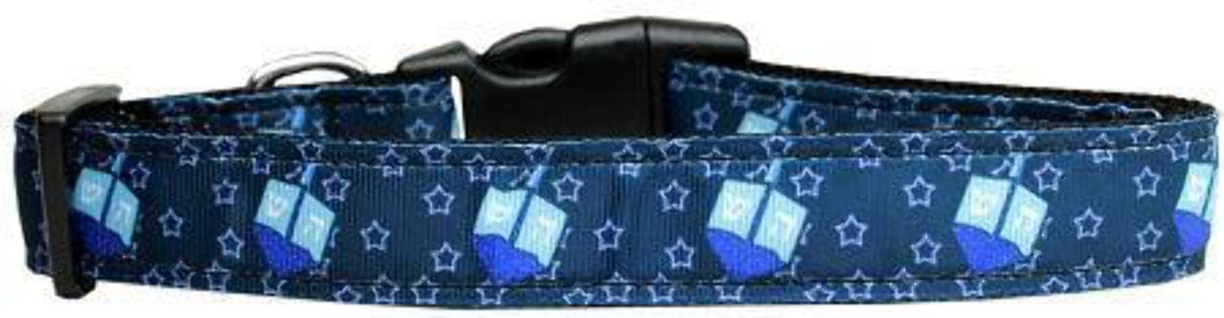 Hanukkah Pet Dog & Cat Nylon Collar or Leash, "Dreidel, Dreidel, Dreidel" Cat Collar