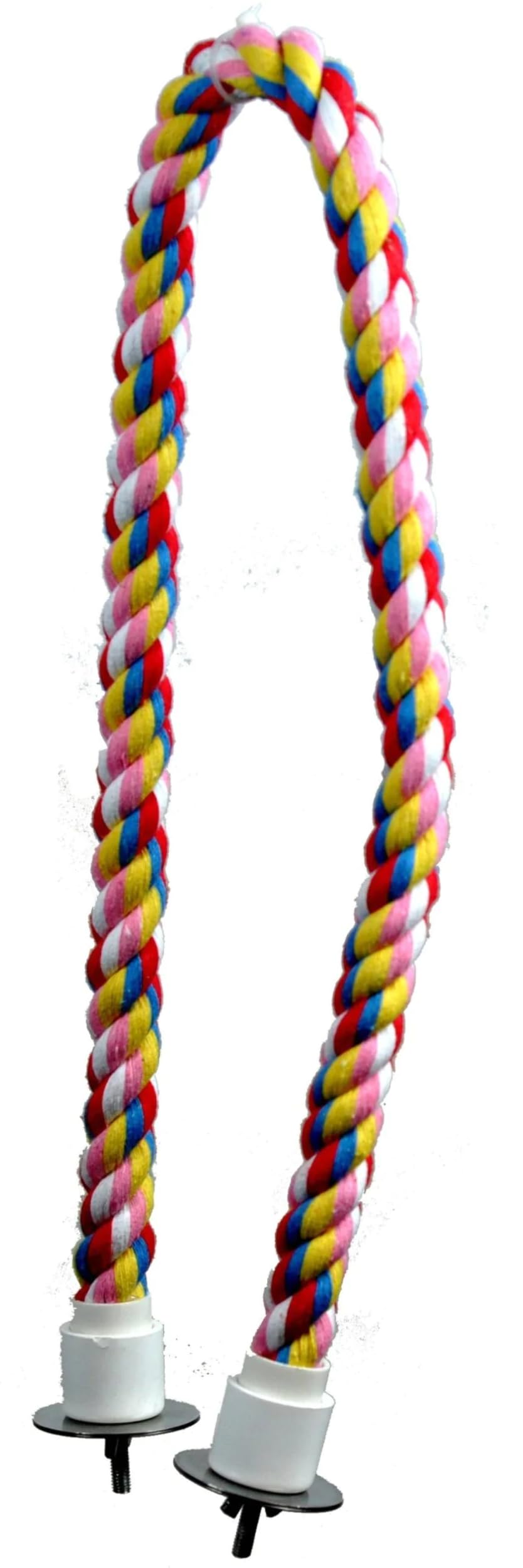 A&E Cage Company Hb572 Happy Beaks Cotton Cable Bird Perch, 0.75 By 32', Multicolor