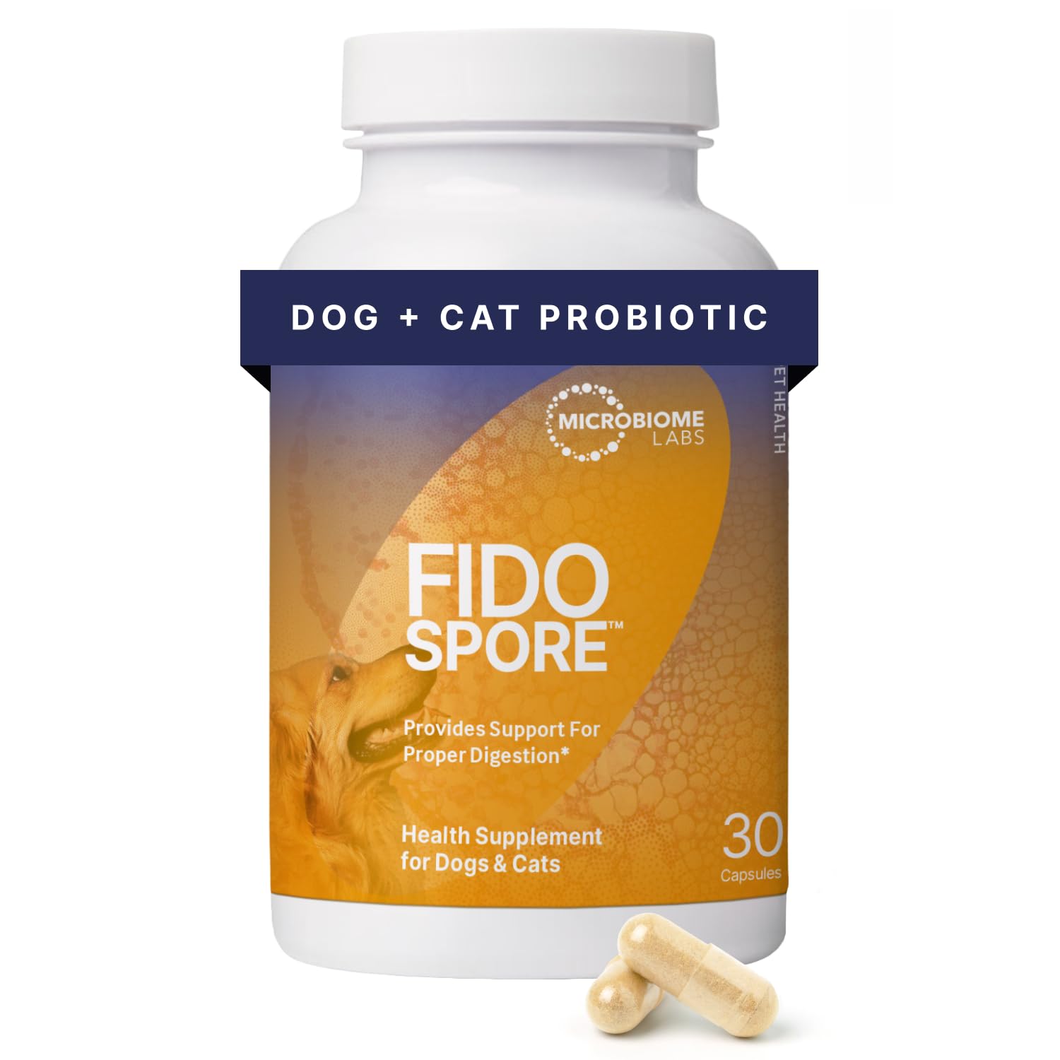Microbiome Labs Fidospore - Dog Probiotics for Digestive Health & Immune Support - Spore-Forming Pet Probiotics for Dogs & Cats 