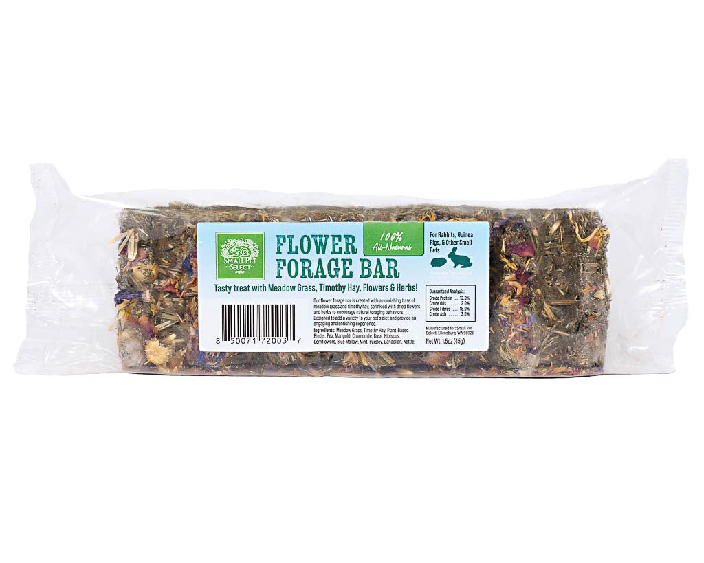 Small Pet Select Forage Duo Pack for Rabbits and Guinea Pigs, Natural Treats with Timothy Hay, Herbs and Flowers, Daily Enrichme