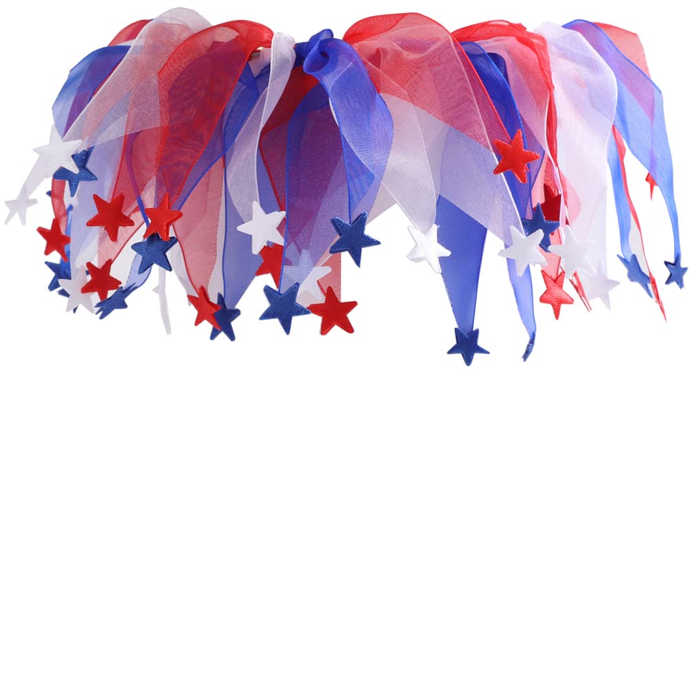 Yanqinqin Independence Day Pet Collar Ornaments Red Blue White Collar Adjustable Holiday Dress For Cat And Dog (B-L(45Cm))