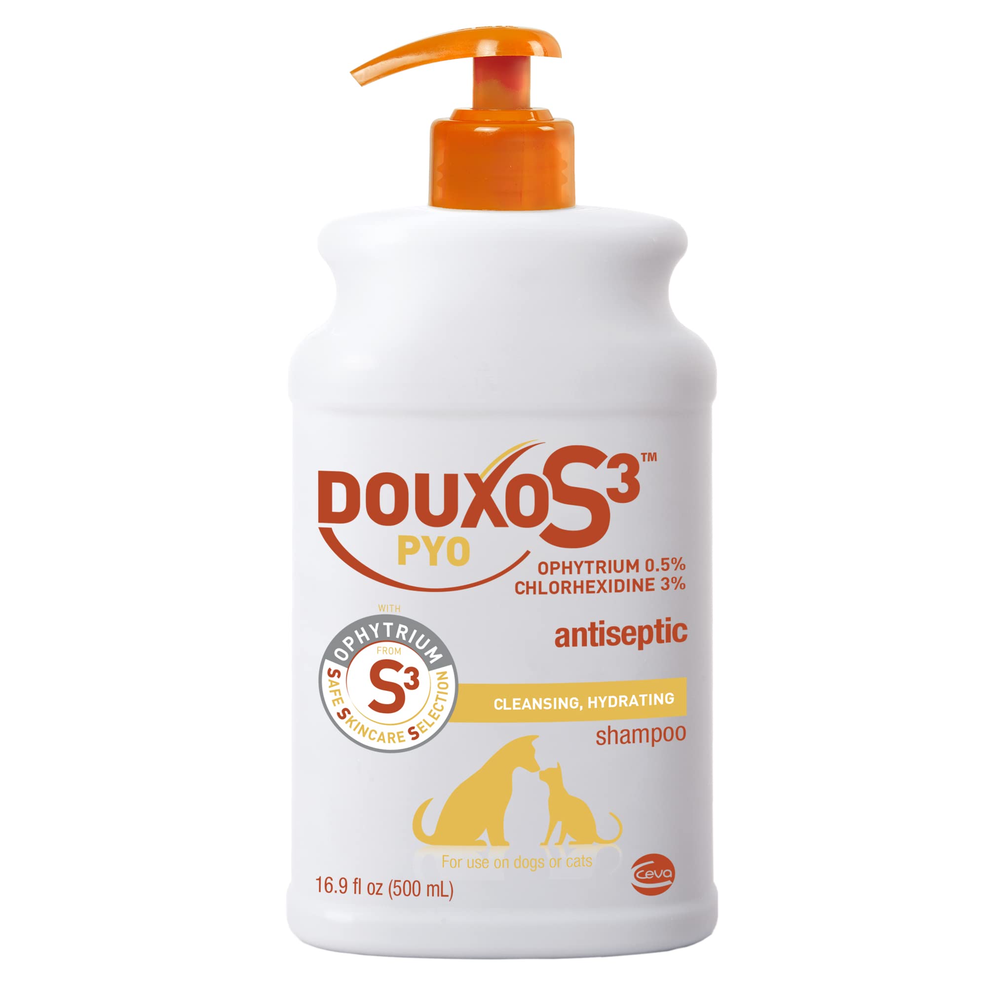 Douxo S3 Pyo Shampoo, Contains 3% Chlorhexidine & 0.5% Ophytrium, Antiseptic & Hydrating, For Bacterial or Yeast Skin Infections