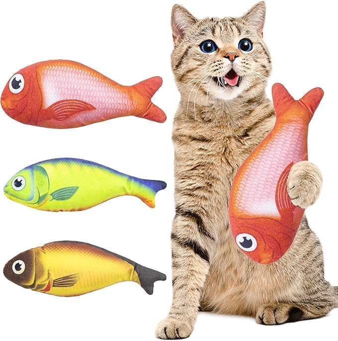 Psk Pet Mart Catnip Fish Toy For Cats  Soft And Durable 8Inch Interactive Kicker Toy For Indoor Kittens And Adult Cats, Ideal 