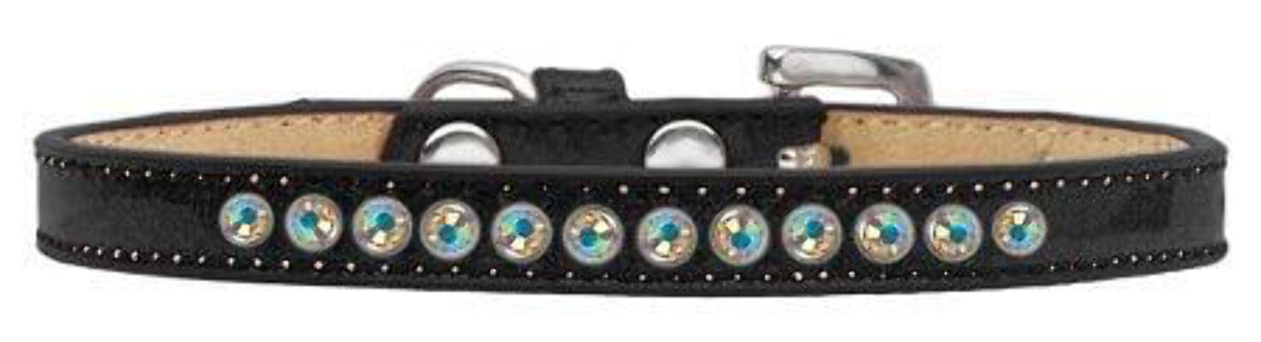 Dog, Puppy and Pet Ice Cream Collar, Aurora Borealis Crystal Rimsets Emerald Green 10