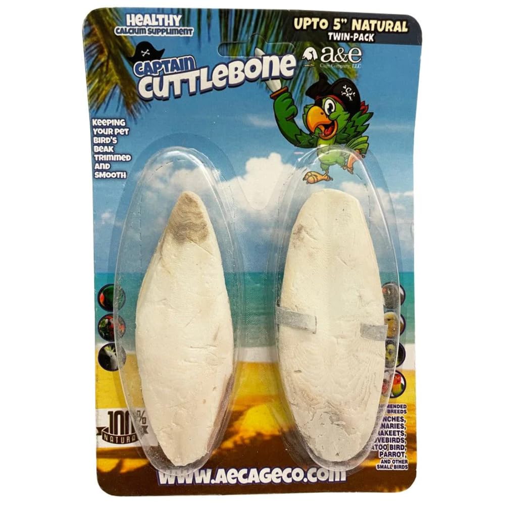 A&E Cage Company Natural Flavoring 5in Cuttlebone Twin Pack