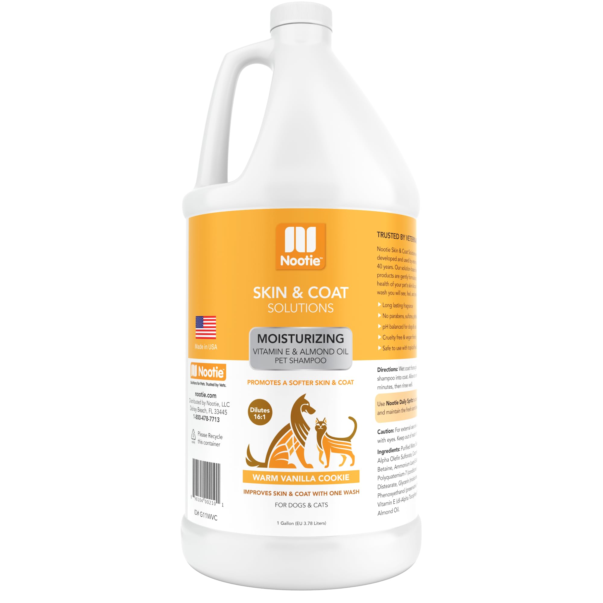 Nootie - Pet Shampoo For Sensitive Skin -  Revitalizes Dry Skin & Coat - Natural Ingredients - Soap, Paraben & Sulfate Free - Cl